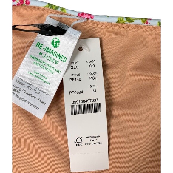 New! J.Crew Women’s Curved Waist Cheeky Bikini Bottom Meadow Floral Size M BF140 - Picture 6 of 8